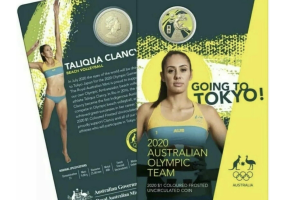 2020 $1 'Going to Tokyo!' Australia Olympic Team coloured uncirculated coin